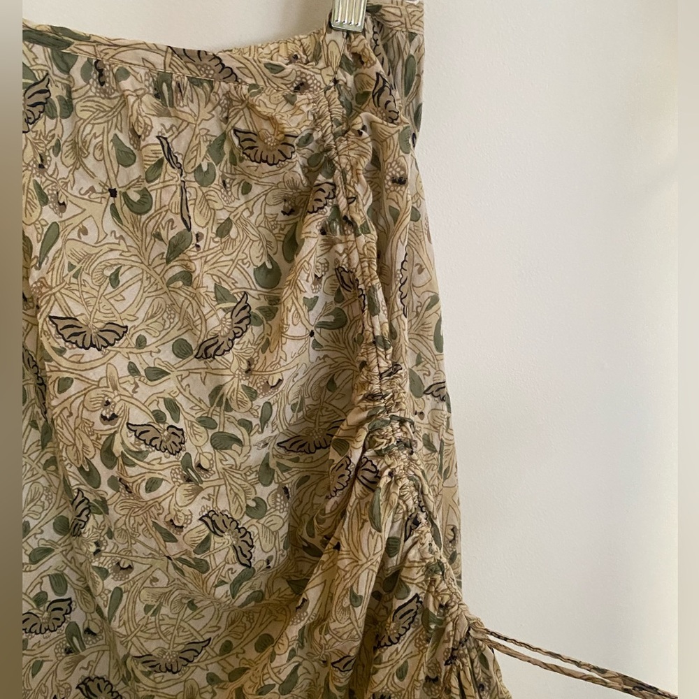 Sheer Boho Green & Cream Floral Maxi Skirt - Picture 8 of 8